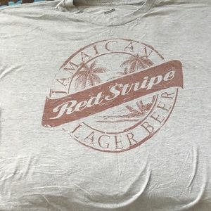 Red stripe cotton t shirt